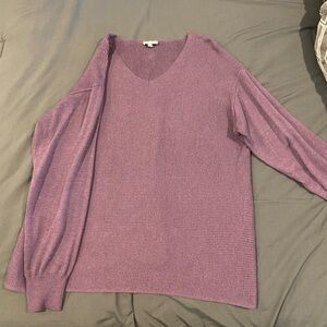 Purple Ella Moss V-neck sweater, size XL